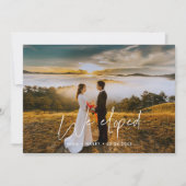 おしゃれなデザインの結婚写真カードで内緒の結婚を発表 案内状 (正面)