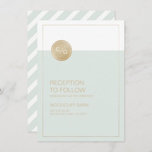 おしゃれなデザインの結婚式の受付カード（カラー編集可能） エンクロージャーカード (正面/裏面)