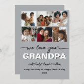 おしゃれなデザイン 大好きなおじいちゃん フォトコラージュ シーズンカード (正面/裏面)