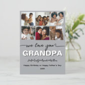 おしゃれなデザイン 大好きなおじいちゃん フォトコラージュ シーズンカード (スタンド正面)