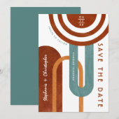 おしゃれなデザート モダン アーチ ウェディング セーブ・ザ・デート (正面/裏面)