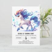 おしゃれなデジタル馬の誕生日 招待状 (スタンド正面)