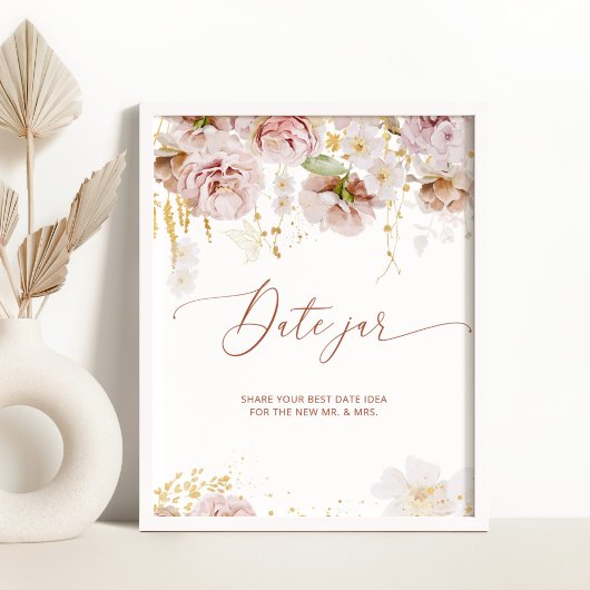 おしゃれなデート夜のアイデア。ボヘミアンフォール デートジャー ブライダル ポスター