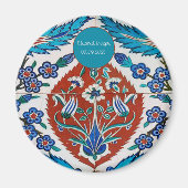 おしゃれなトルコの陶磁器の花柄 マグネット (正面)