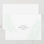 おしゃれなトロピカルヤシの葉の感謝を伝えるグリーティングカード サンキューカード (正面/裏面)