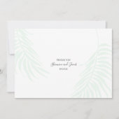 おしゃれなトロピカルヤシの葉の感謝カード サンキューカード (正面)