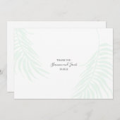 おしゃれなトロピカルヤシの葉の感謝カード サンキューカード (正面/裏面)