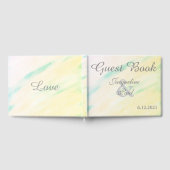 おしゃれなトロピカル ウォーターカラー 結婚式 ゲストブック (全面)