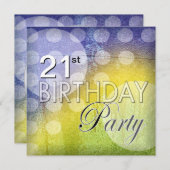 おしゃれなドット柄 21歳の誕生日パーティー招待状 招待状 (正面/裏面)