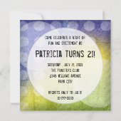 おしゃれなドット柄 21歳の誕生日パーティー招待状 招待状 (裏面)