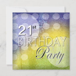 おしゃれなドット柄 21歳の誕生日パーティー招待状 招待状