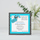 おしゃれなドット スイート16 招待状 (スタンド正面)