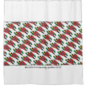 おしゃれなドミニカ 神の慈しみ 哀歌 3:23 シャワーカーテン (正面)