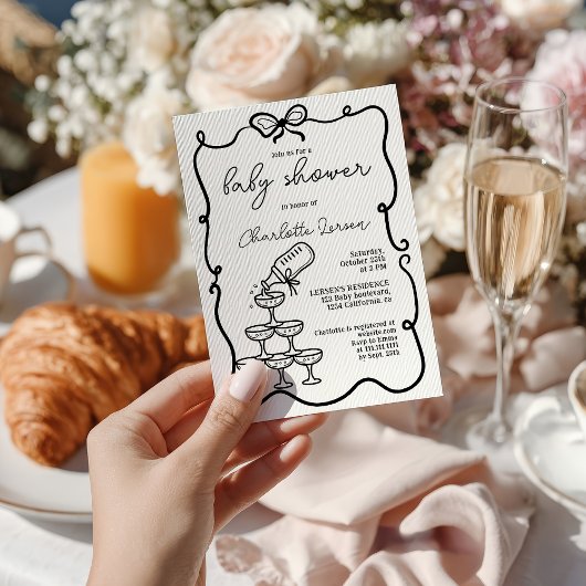 おしゃれなドリンクタワー コケッタイブ ボー ベビーシャワー 招待状