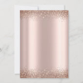 おしゃれなドレス、コンフェッティ、ハイヒール、バラ 招待状 (裏面)