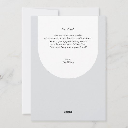 おしゃれなニューイヤーの灰色写真グリーティング シーズンカード (裏面)