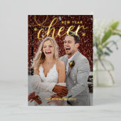 おしゃれなニューイヤーカード　写真付き 箔シーズンカード (立ち正面)