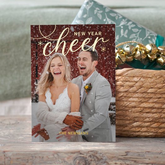 おしゃれなニューイヤーカード　写真付き 箔シーズンカード