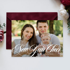 おしゃれなニューイヤー写真カード 渦巻き模様の華やかなデザイン シーズンカード