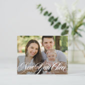 おしゃれなニューイヤー写真ポストカード スワイリー チアー ハッピー シーズンポストカード (スタンド正面)