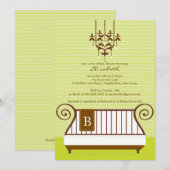 おしゃれなニュートラル ベビーシャワー 招待状 赤ちゃんのゆりかご (正面/裏面)