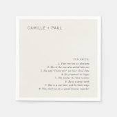 おしゃれなニュートラル ミニマル ウェディング スタンダードカクテルナプキン (正面)