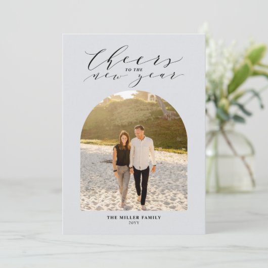 おしゃれなニューヨールへのグレイ・チーズの写真年賀状 シーズンカード (スタンド正面)