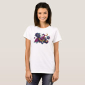 おしゃれなネイビーの抽象芸術カスタムTシャツ Tシャツ (正面フル)