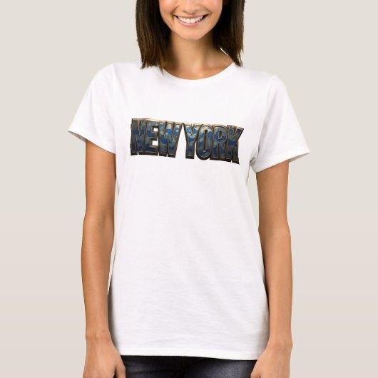 おしゃれなネイビーのNEW+YORK引用Tシャツ Tシャツ (正面)