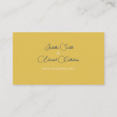 おしゃれなネイビー 水彩ローズ マスタード 結婚式 ウェブサイト エンクロージャーカード (裏面)