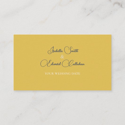 おしゃれなネイビー 水彩ローズ マスタード 結婚式 ウェブサイト エンクロージャーカード (裏面)