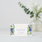 おしゃれなネイビー 水彩ローズ マスタード 結婚式 ウェブサイト エンクロージャーカード (スタンド正面)