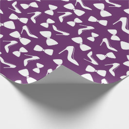 おしゃれなハイヒールと蝶ネクタイのウェディングギフト包装紙シームレス ラッピングペーパー