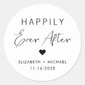 おしゃれなハッピーエバーアフター結婚式 ラウンドシール (正面)