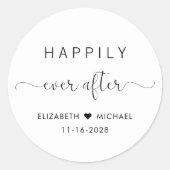 おしゃれなハッピーエンドウェディング ラウンドシール (正面)