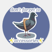 おしゃれなハト ラウンドシール (正面)