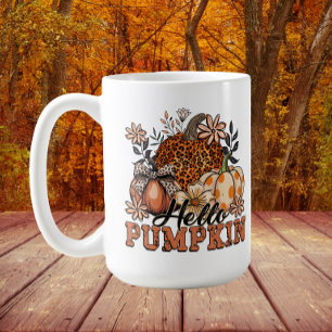 おしゃれなハロウィンパンプキン　秋の紅葉 コーヒーマグカップ