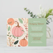 おしゃれなハロウィン パンプキンの葉の感謝祭パーティー 招待状 (スタンド正面)