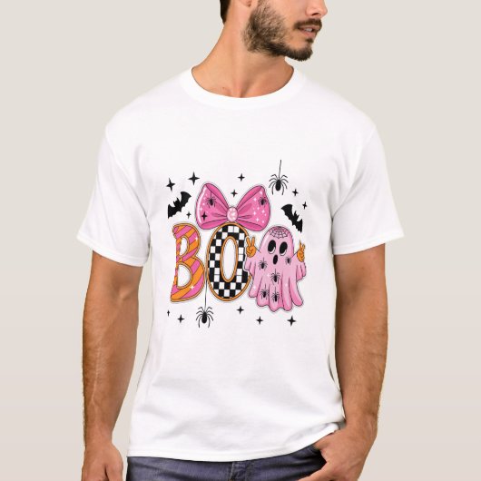 おしゃれなハロウィーンの幽霊 Tシャツ (正面)