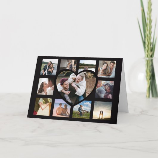 おしゃれなハートの写真コラージュ バレンタイン シーズンカード (正面)