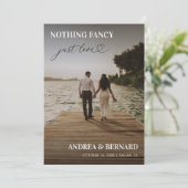 おしゃれなハートの手書き風フォント なんにも飾らない シンプルな愛の証 ふたりだけで結婚式 招待状 (スタンド正面)