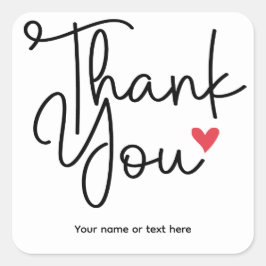 おしゃれなハートの「ありがとう」ステッカー スクエアシール