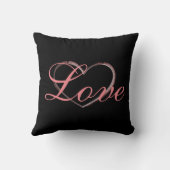おしゃれなハートグレーカリグラフィー愛ウェディング クッション (裏面)