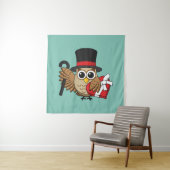 おしゃれなハートチョコレートボックスを持つフクロウ タペストリー (インサイチュ)