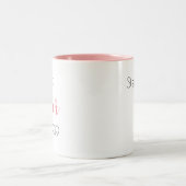 おしゃれなハーフシスターの名前入りデザイン ツートーンマグカップ (中央)