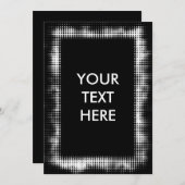 おしゃれなハーフトーン グランジ ブラック＆ホワイト ブランク カード (正面/裏面)