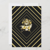 おしゃれなハーレクイン新年会招待状 招待状 (裏面)