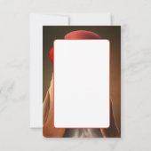 おしゃれなバセットハウンドの赤い帽子 サンキューカード (裏面)