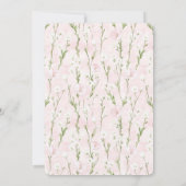 おしゃれなバラのピンクの花のベイビーシャワー 招待状 (裏面)