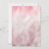 おしゃれなバラのピンクの輝き ゴールドのラグジュアリーなグリッターが流れる クリスマス 招待状 (裏面)